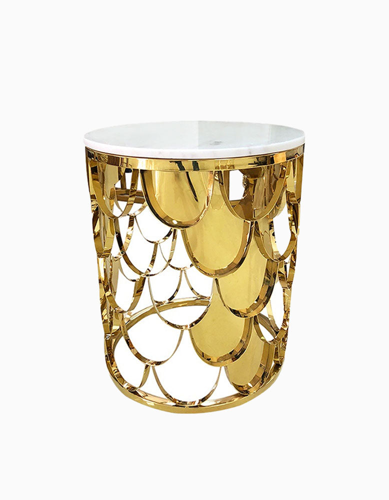 Gold Nesting Coffee Table, Marble