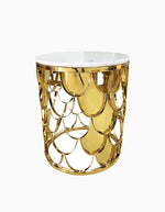 Gold Nesting Coffee Table, Marble