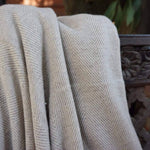 100% Cashmere Blanket | Throw | Honey Gold Fine Herringbone - 125cm x 250cm