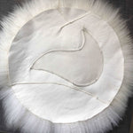 100% Genuine Real Sheepskin Seat Pad British Roundie 35cm White / Dark Browns