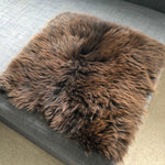 100% Real Eco Sheepskin Seat Pad British Square 37cm Natural Brown