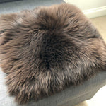100% Real Eco Sheepskin Seat Pad British Square 37cm Natural Brown
