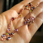 110cm Long Chain Necklace with Coloured Stones