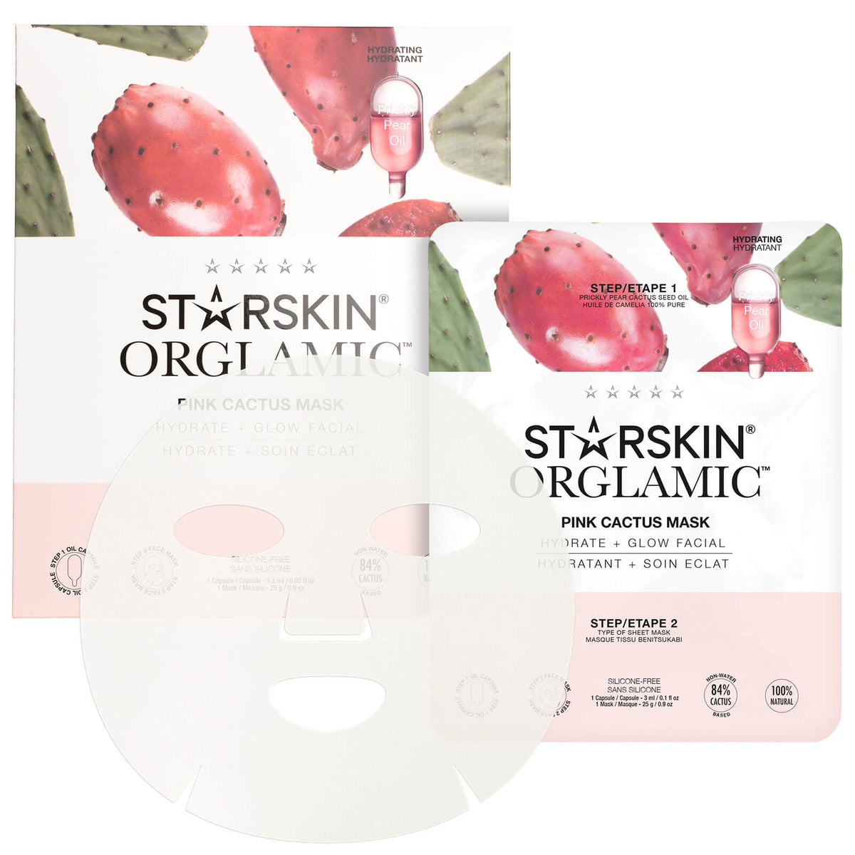 STARSKIN Orglamic Pink Cactus 2-Step Sheet Mask 1x25g