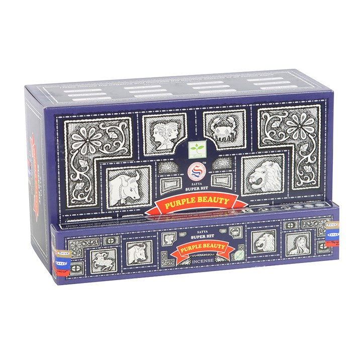 12 Packs of Superhit Purple Beauty Incense Sticks by Satya