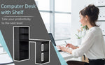 120cm Modern Computer Desk Bookshelf Study Table Workstation PC Laptop Writing Home Office 6 Shelves Black