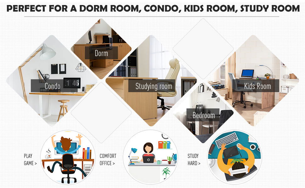 120cm Modern Computer Desk Bookshelf Study Table Workstation PC Laptop Writing Home Office 6 Shelves White