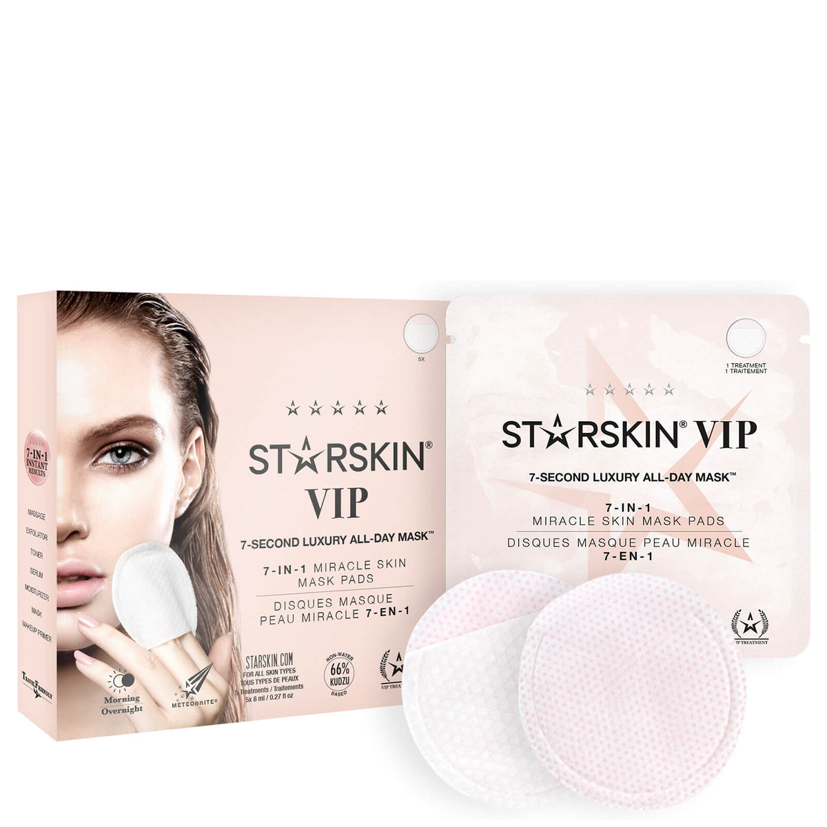 STARSKIN VIP 7-Seconds Luxury All Day Mask - 5x 8ml, 7-in-1 Miracle Skin Mask Pads