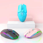 1600dpi RGB Lighting Gaming Wired Mouse with Silent Buttons - Blue