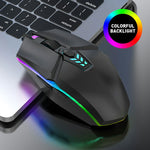 1600dpi RGB Lighting Gaming Wired Mouse with Silent Buttons - Blue