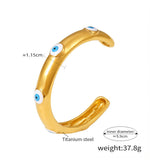 18K Gold Evil Eye Exaggerated Open Bracelet