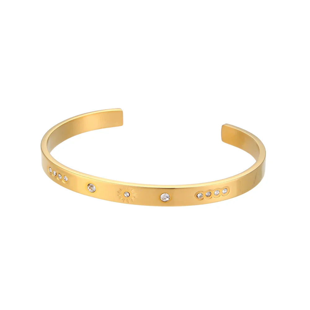 18K Gold Plated Star Cuff Bangle Bracelets B0275