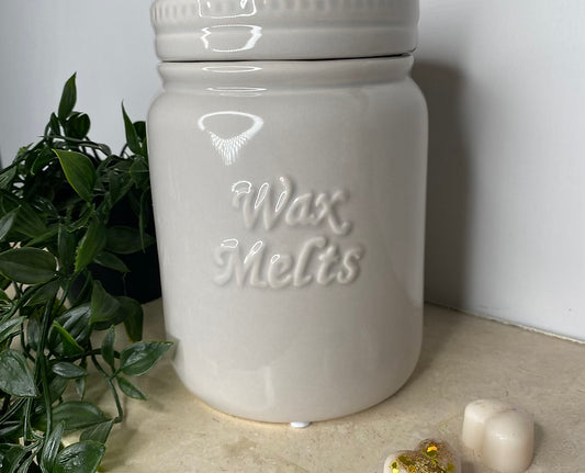 Wax Melt Embossed Storage Jar | Grey - ScentiMelti Wax Melts