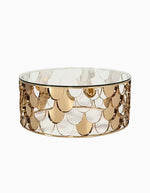 Gold Nesting Coffee Table, Marble
