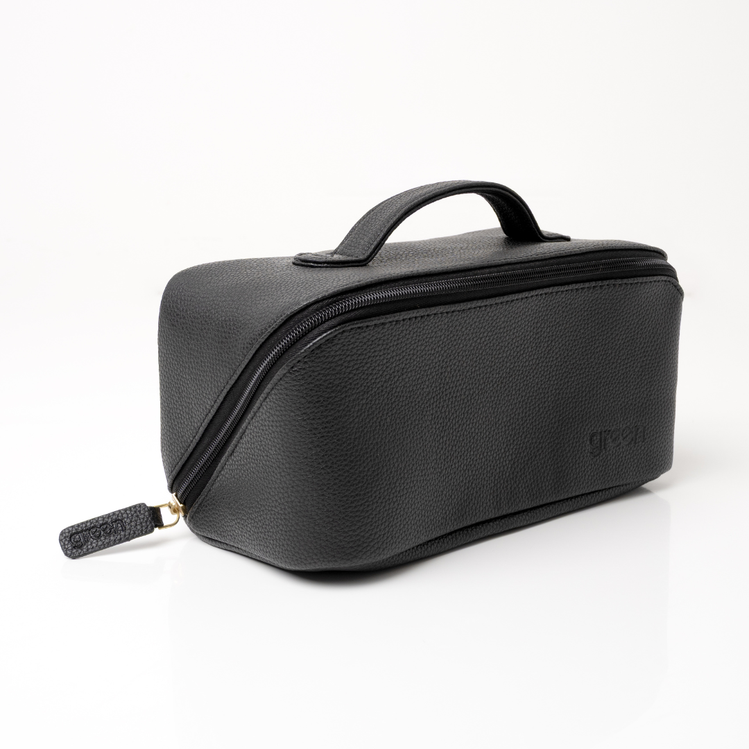 'Freya' Fold-Out Makeup Bag in Black