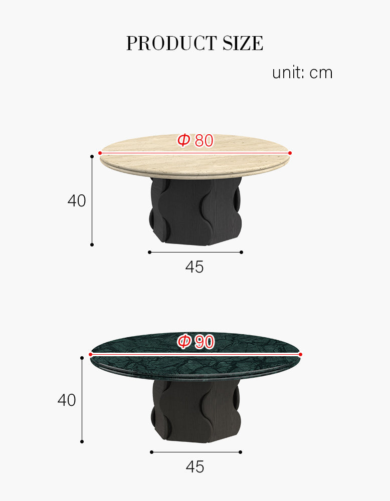 Quintero Round Coffee Table, Marble Or Travertine