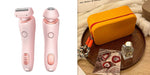 2-in-1 Hair Removal Epilator USB Rechargeable Trimmer Women Body Razor Electric Hair Remover Pink 2PC USB