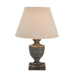 Incia Urn Wooden Table Lamp With Linen Shade