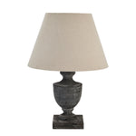 Incia Urn Wooden Table Lamp With Linen Shade