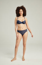 Nudea The Sheer Deco High Leg Brief Navy