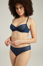 Nudea The Sheer Deco Lift Balcony Bra Navy Up to GG Cup
