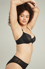Nudea The Sheer Deco Lift Balcony Bra Black Up to GG Cup