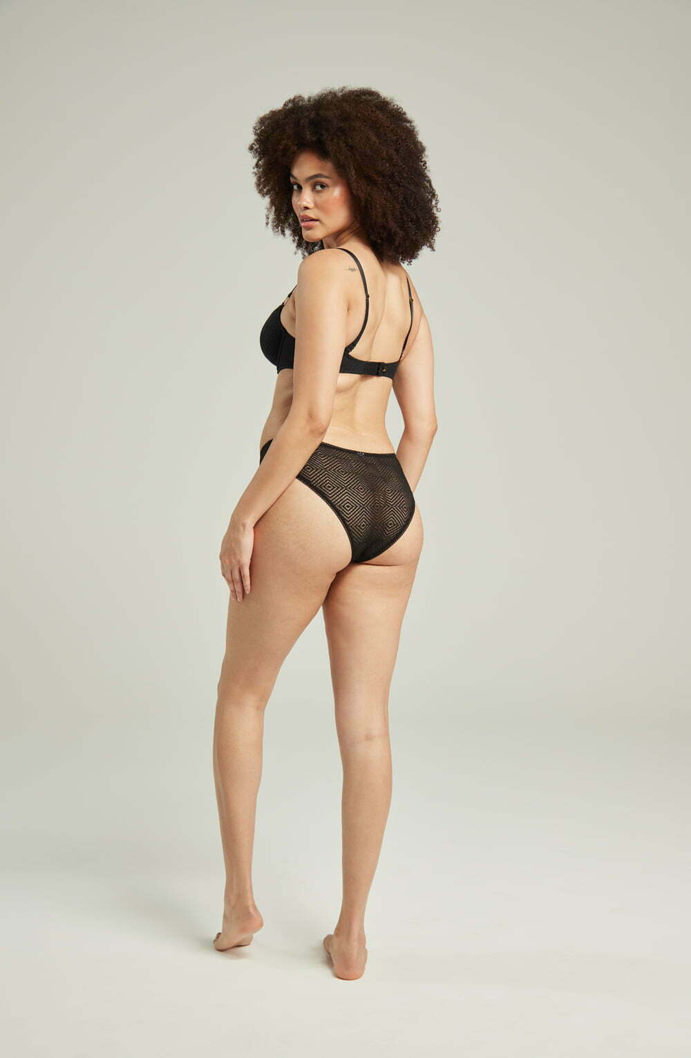 Nudea The Sheer Deco High Leg Brief Black