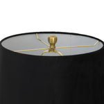 Luxton Glass Fluted Lamp With Black Velvet Shade