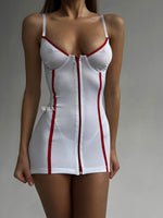 NURSE Cosplay 3 Piece Lingerie Set White and Red