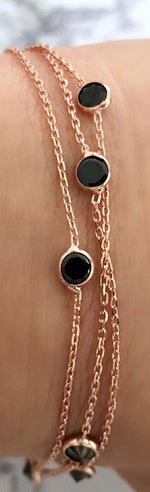 3 Row Bracelet with Stones