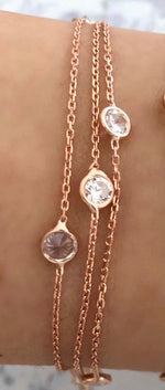 3 Row Bracelet with Stones