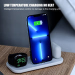 3In1 Wireless Charger Dock Charging Stand For Watch Mobile Phone White