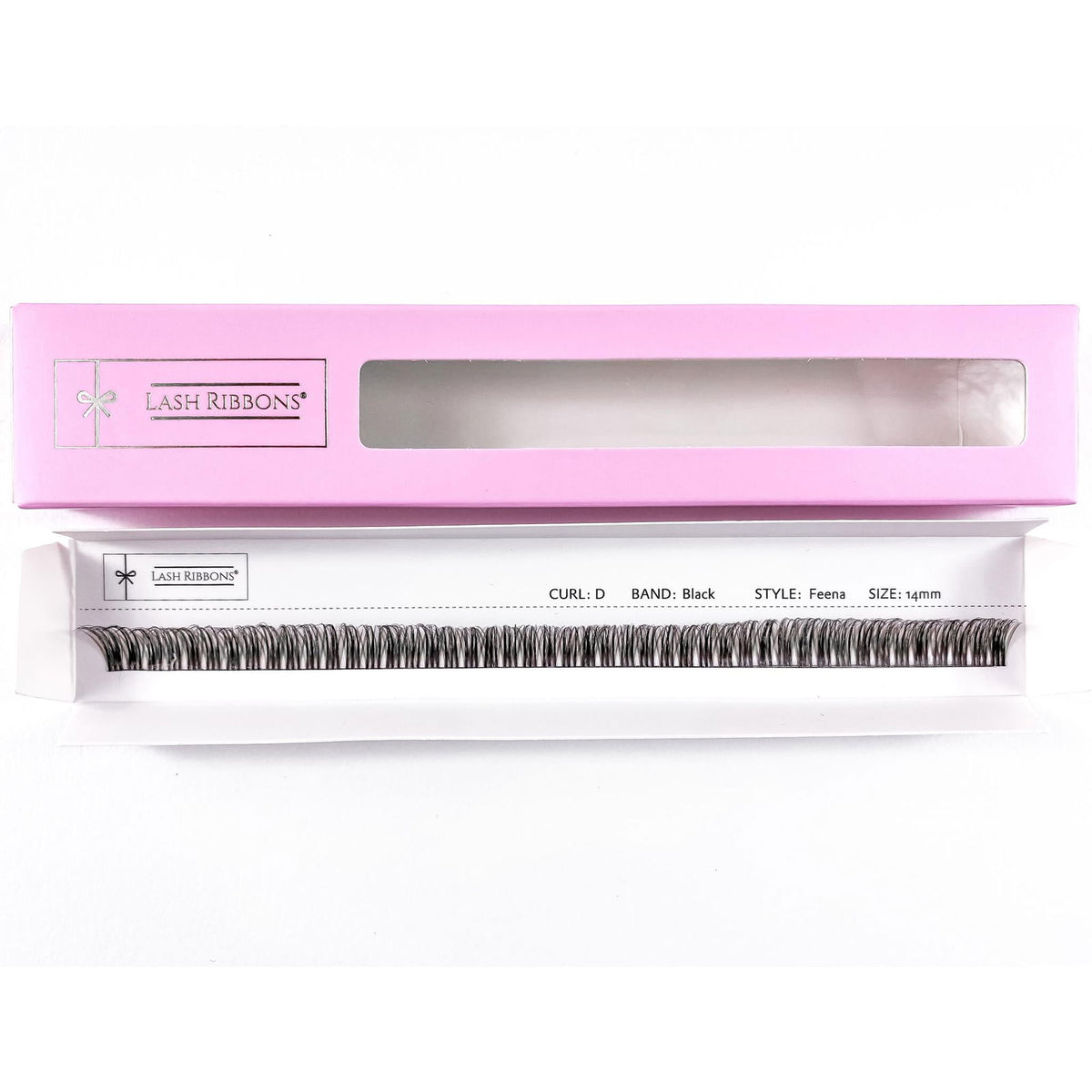 3D 'C' Curl Black / Brown Lash Ribbons® Starter Kit (With Clear Lash Bond) Feena 14mm