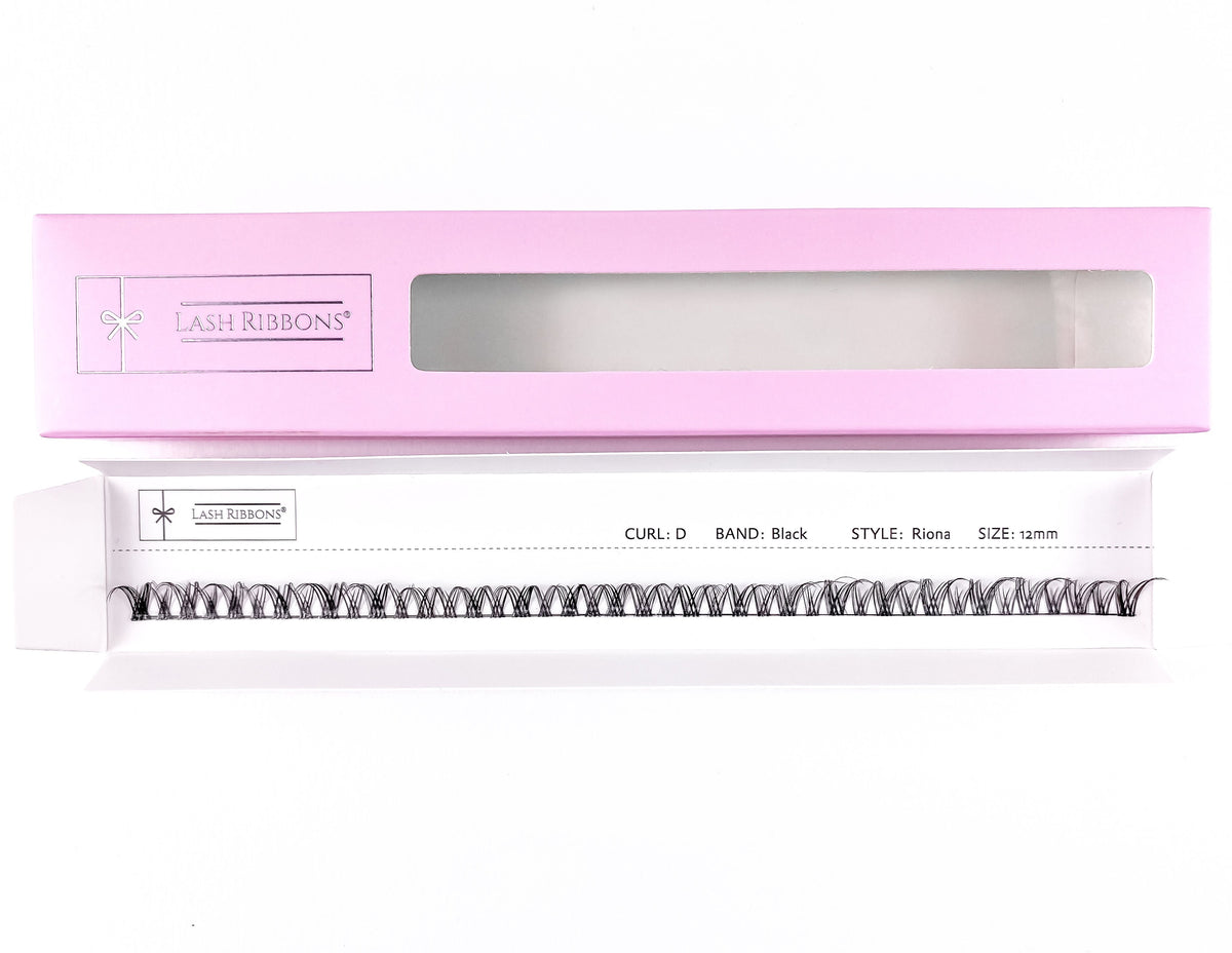 3D 'D' Curl Black Lash Ribbons® Starter Kit (With Ultimate Bond) Riona 12mm