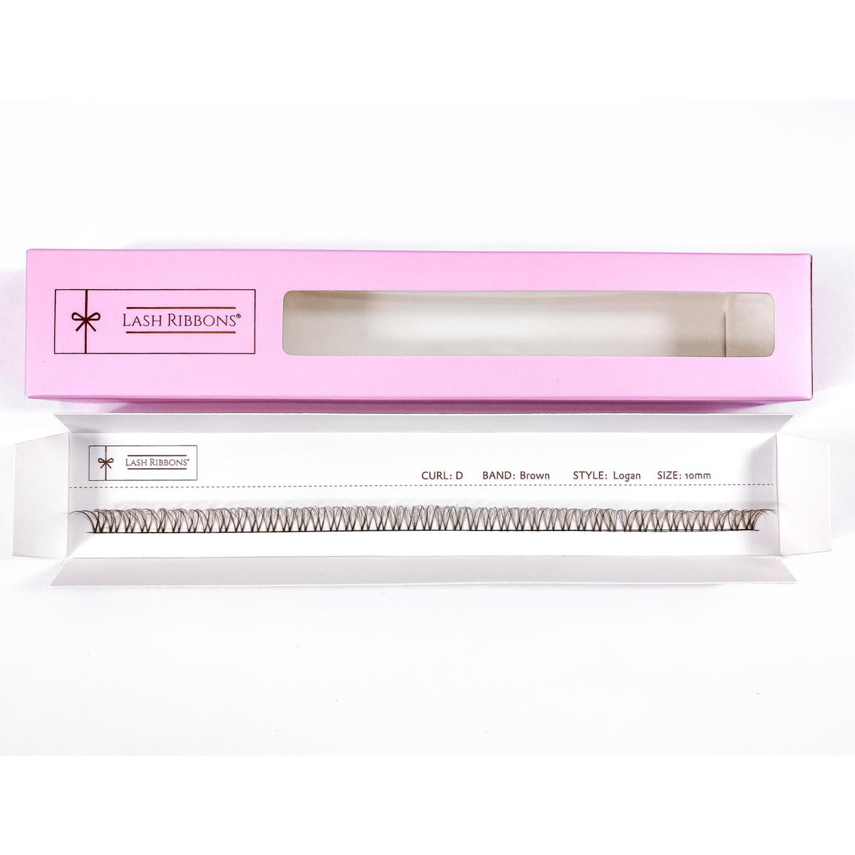 3D 'D' Curl Brown Lash Ribbons® Starter Kit (With Clear Lash Bond) Logan 10mm
