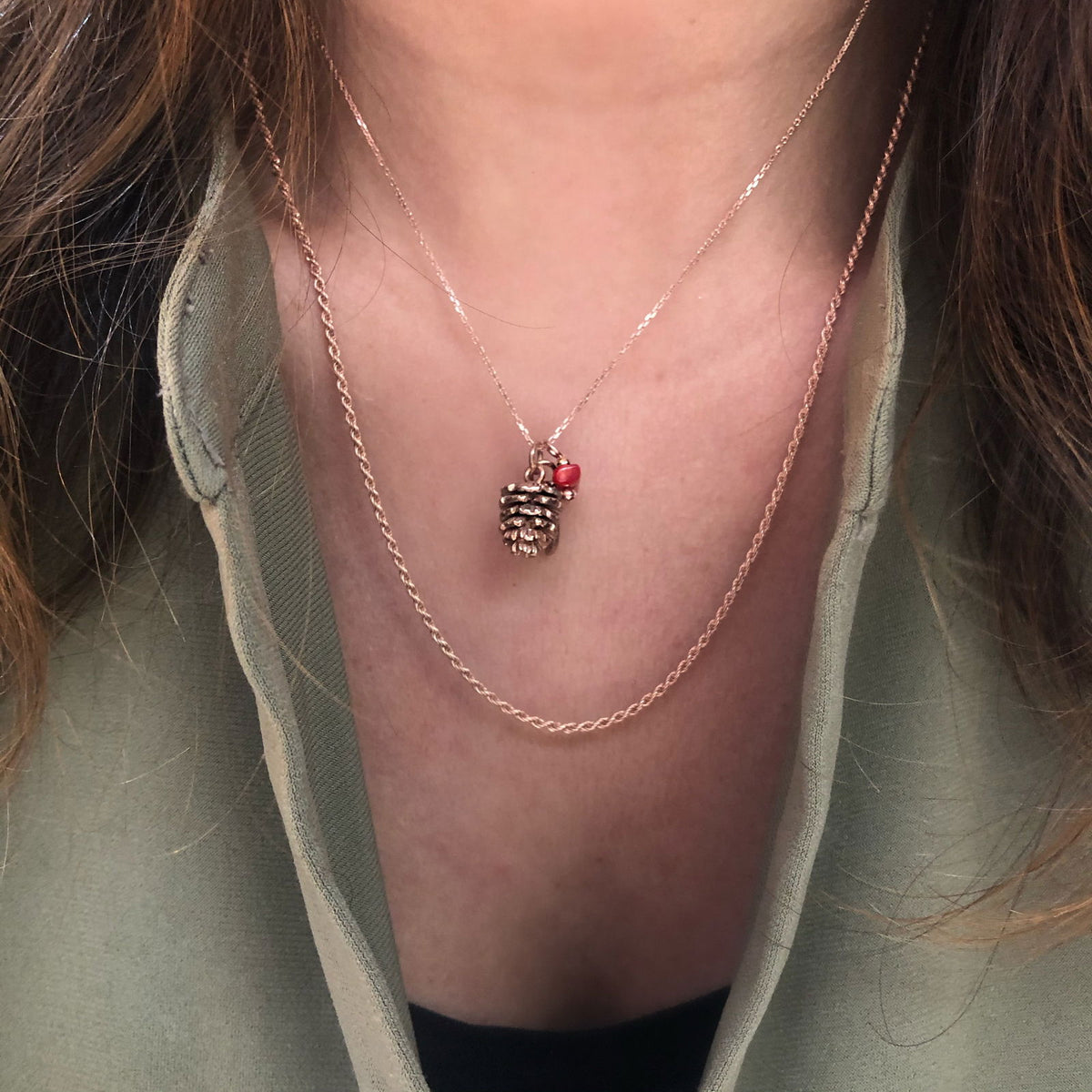 3D PINE CONE NECKLACE