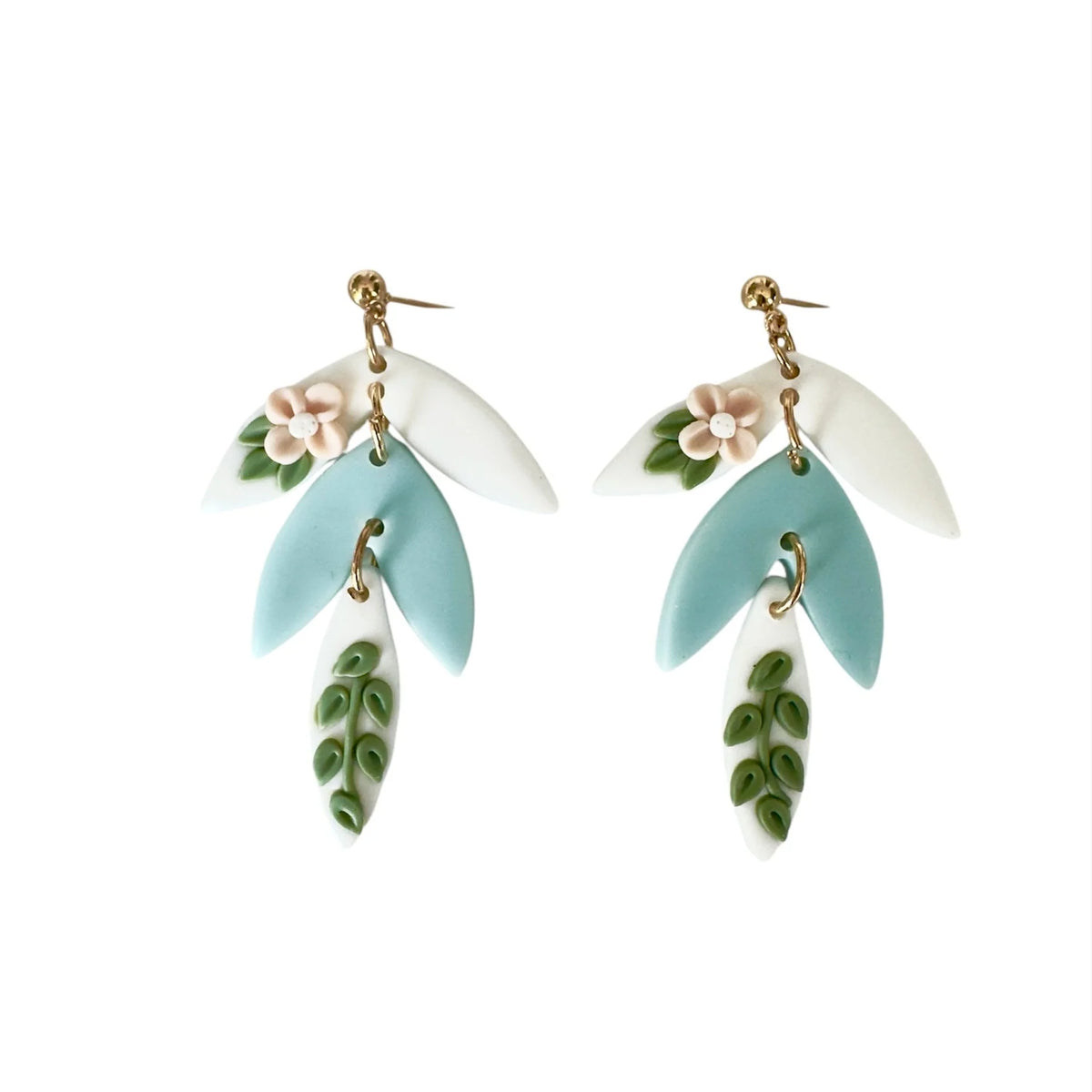 Iris Floral Botanical Statement Drop Earrings