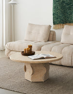 Quintero Round Coffee Table, Marble Or Travertine