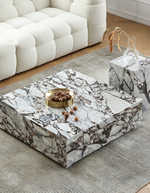 Matteo Square Coffee Table, Marble, White