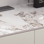 Paulina Modern Dressing Table Mirror With Drawers & LED Light, Solid Wood