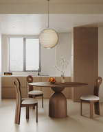 Amaia Round Pedestal Dining Table, Solid Wood, Black Or Walnut