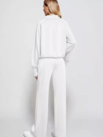 Half-Zip Sweatshirt and Wide-Leg Pants Two-piece Loungewear Set