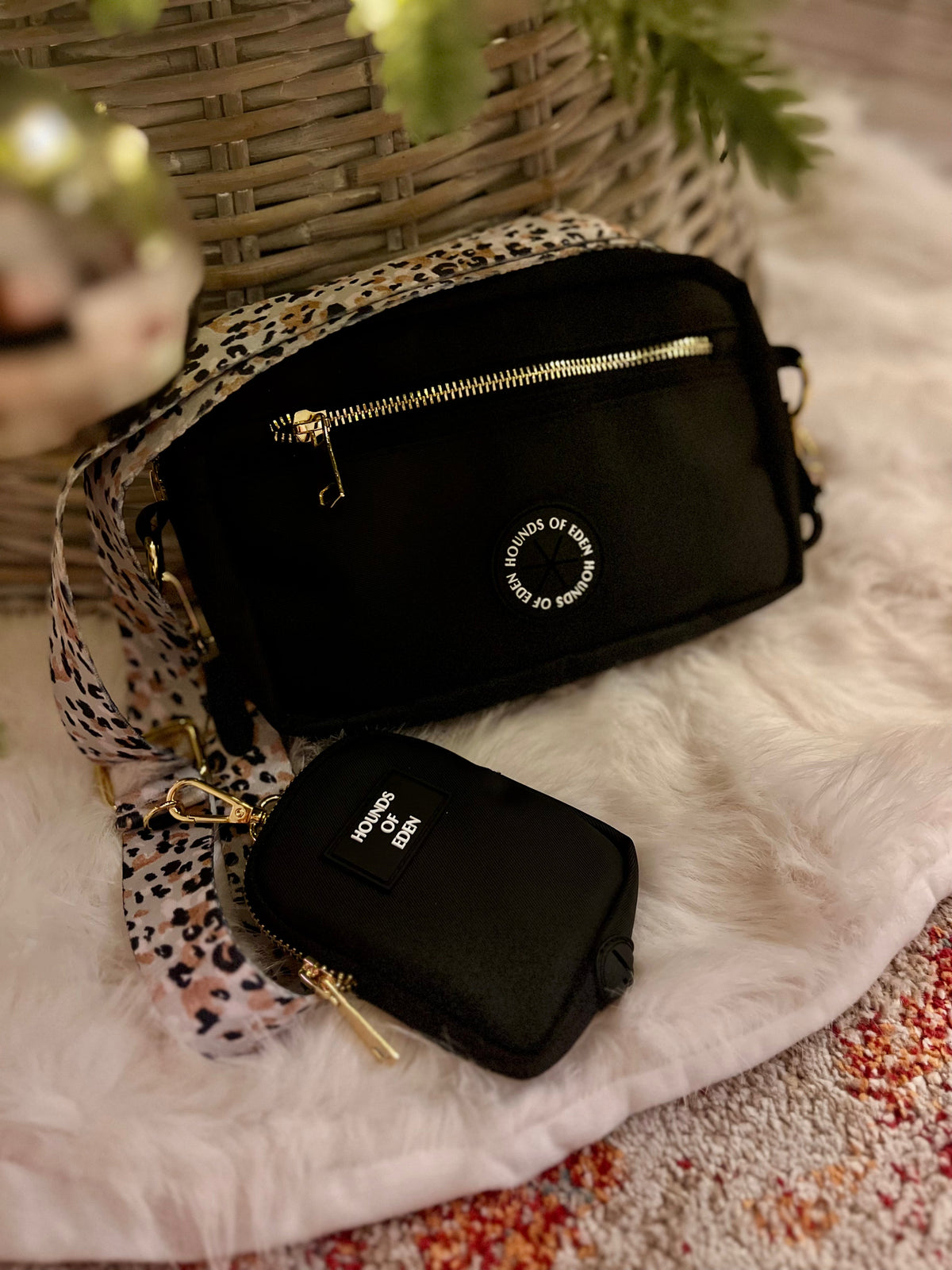 Ulti-Mate Dog Walking Bag - Black - Gold Hardware - Bag Only