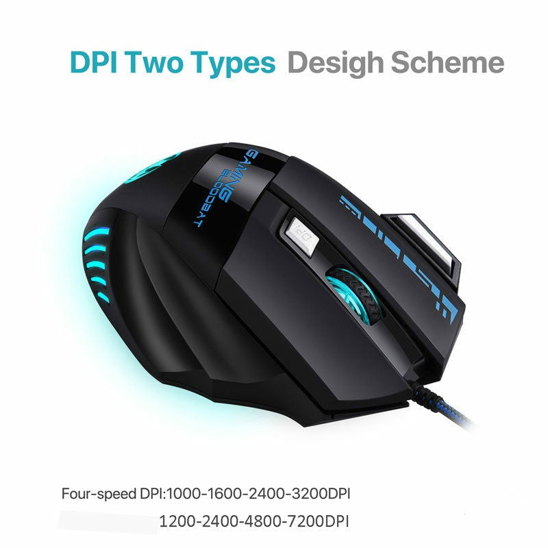 7200 dpi RGB Lighting Luminous Gaming Mouse 7-key Office Computer Mouse LED Gaming