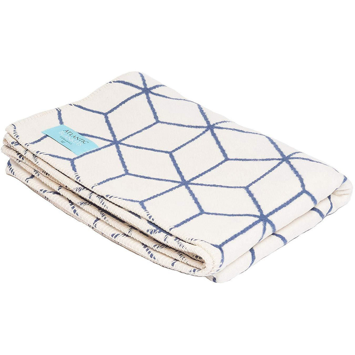 Atlantic Blankets Navy & Cream Geometric Single Size Throw Bed Blanket