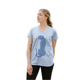 Blue Cheetah V Neck T-Shirt