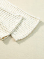 Ribbed Knit V-Neck Top and Pants Loungewear Set