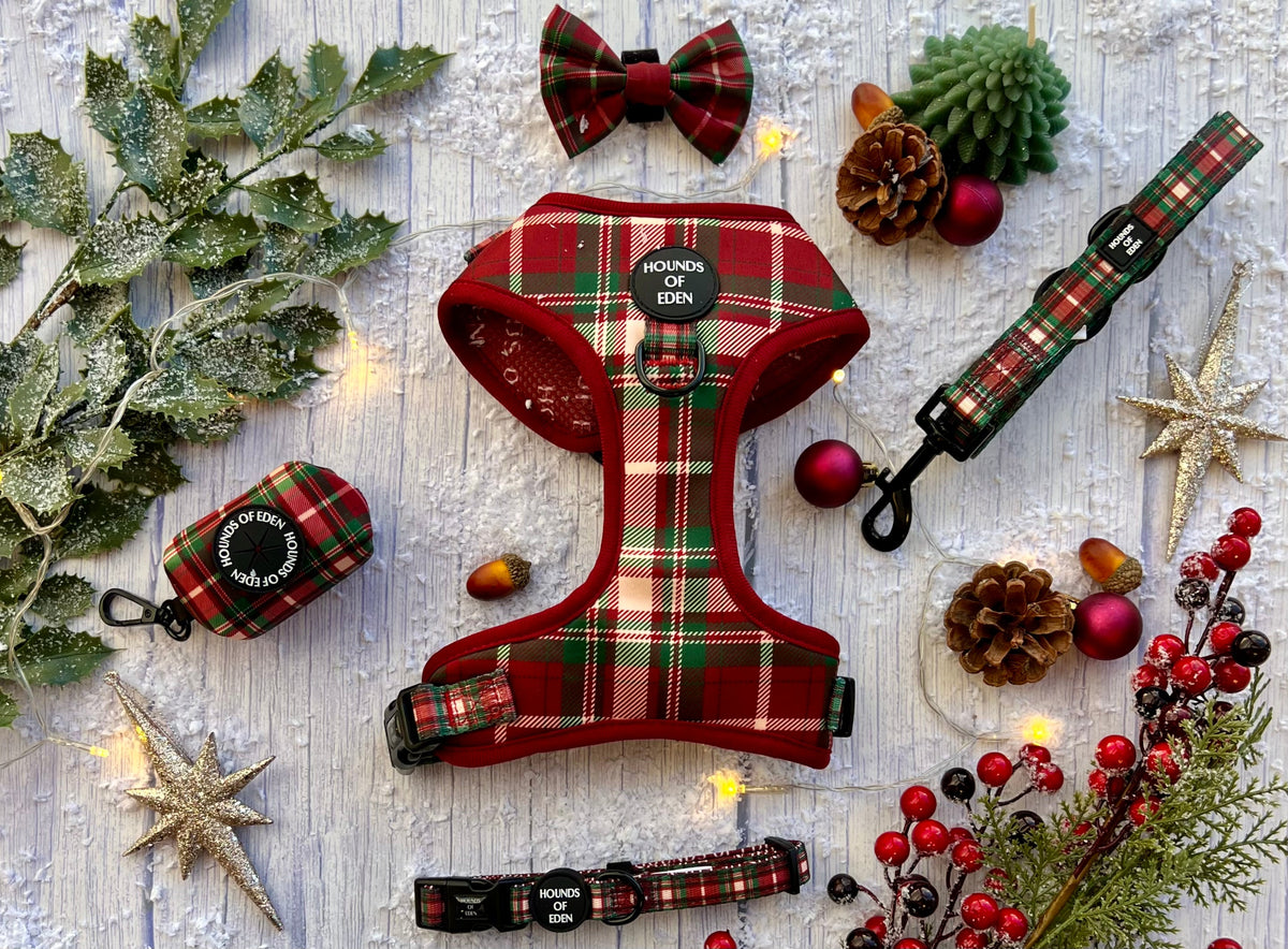 Tartan Me Up - Red & Cream Tartan Design Dog Harness