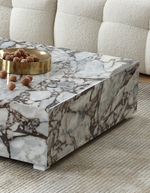 Matteo Square Coffee Table, Marble, White