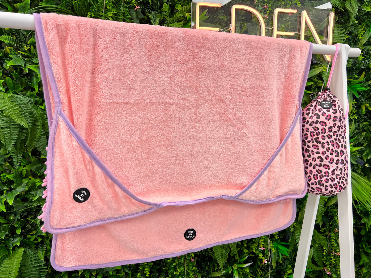 Blushing Leopard - Dog Microfibre Towel + Carry Bag